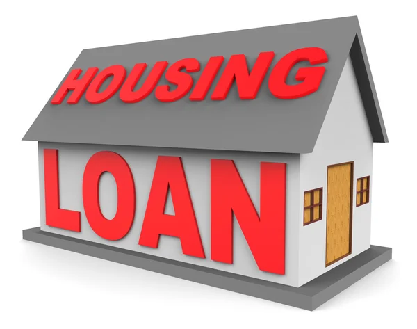 Huisvesting lening vertegenwoordigt vastgoed hypotheek 3D-Rendering — Stockfoto