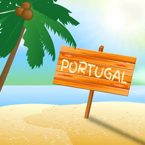 Πορτογαλία διακοπές αντιπροσωπεύει Πορτογαλικά Beach Ενοικιαζόμενα 3d Illustr — Φωτογραφία Αρχείου