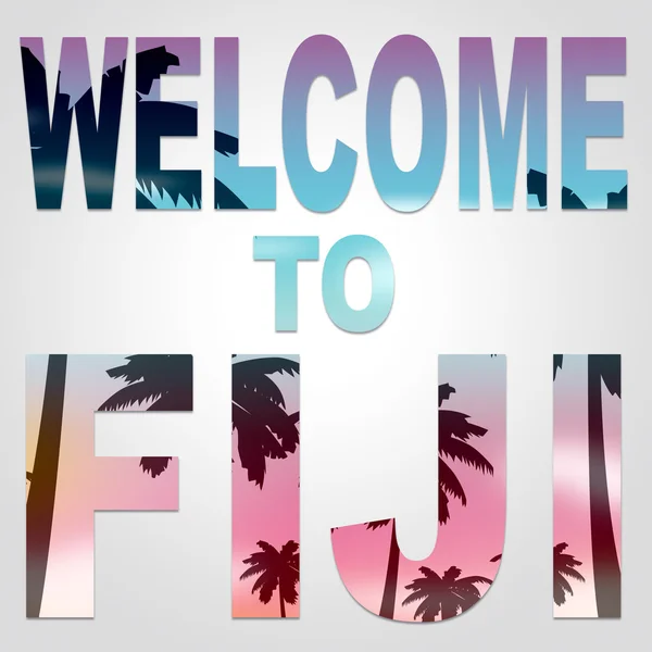 Welcome To Fiji Shows Vacation On Fijian Island — Stock Photo, Image