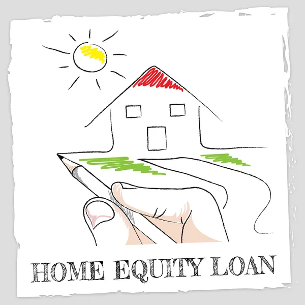 Home Equity Loan Indicates Second Mortgage On Property — Stock Photo, Image