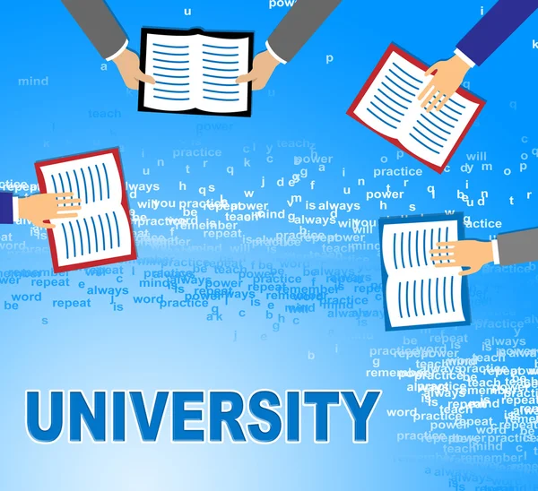 University Books Shows Varsities Literature And Education — Stock Photo, Image