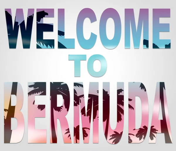 Zapraszamy do Bermudy wskazuje bermudzki wakacje lub urlop — Zdjęcie stockowe