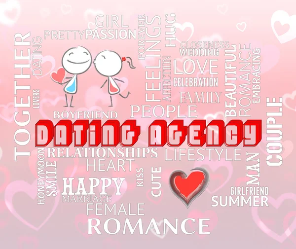 Dating agentur indikerar hitta kärlek och relationer — Stockfoto