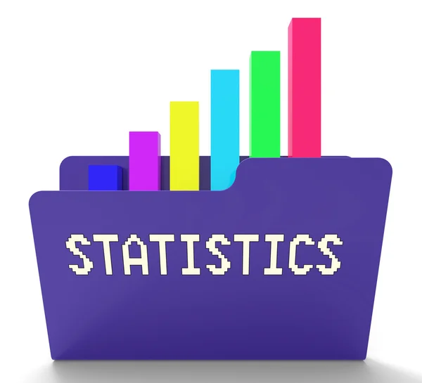 Statitics File Represents Stats Graph 3d Rendering — Stock Photo, Image