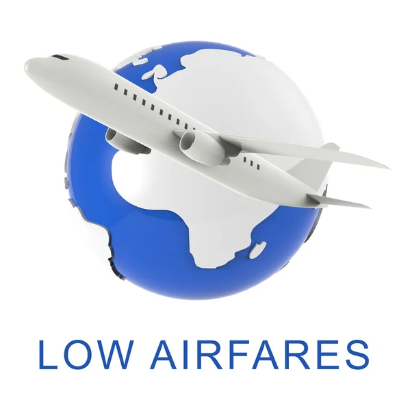 最低最便宜的机票手段飞行 3d 渲染 — 图库照片