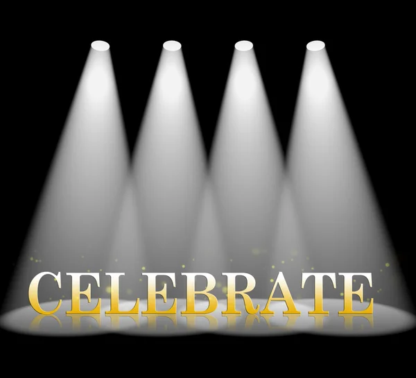 Celebrate Spotlight Indicates Fun Celebration 3d Illustration — Stock Photo, Image