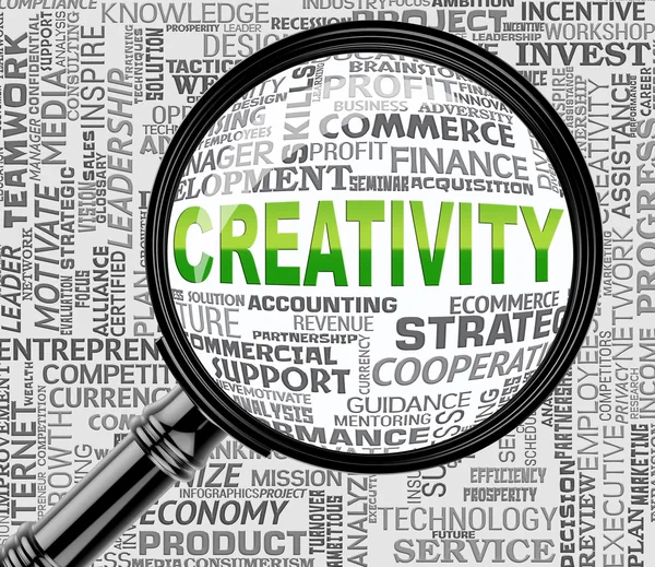 Creativity Magnifier Means Design Ideas 3d Rendering — Stock Photo, Image