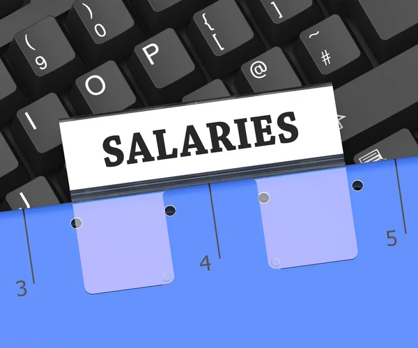 Salaries File Indicates Workers Pay 3d Rendering — Stock Photo, Image