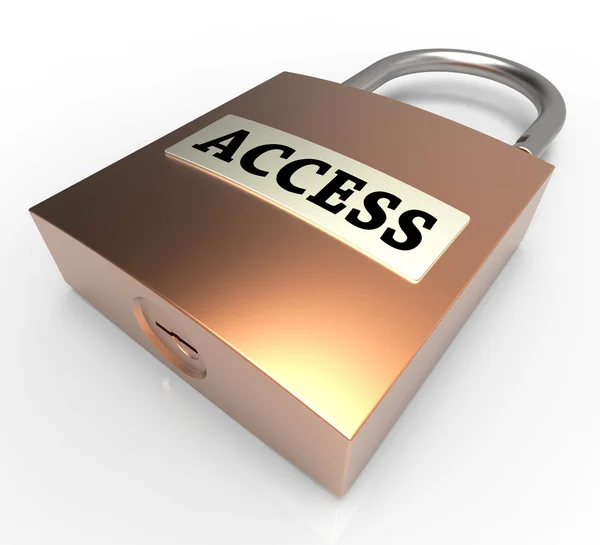 Access Padlock Shows Entry Protection 3d Rendering — Stock Photo, Image