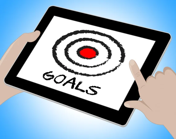 Goals Online Shows Desire Objectives 3d Illustration — Stock Photo, Image