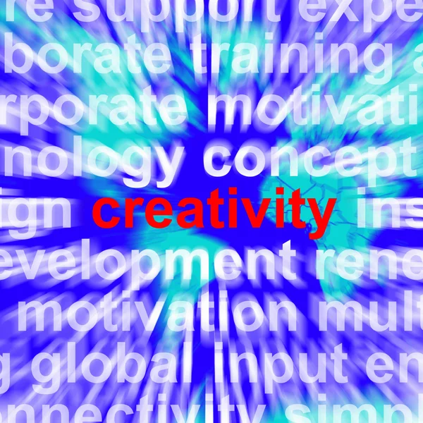 Palabra de creatividad que representa ideas innovadoras e imaginación — Foto de Stock