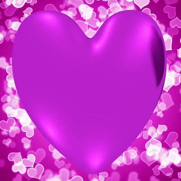 Herz mit lila Herzen Hintergrund zeigt Liebe und Romantik — Stockfoto