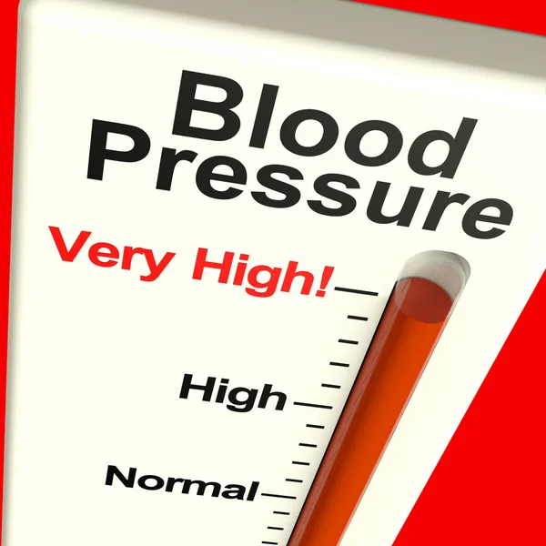 Presión arterial muy alta que muestra hipertensión y estrés —  Fotos de Stock