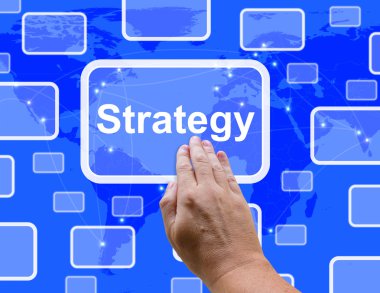 Strateji planlama ve vizyon hedeflerine ulaşmak için gösterilen düğme