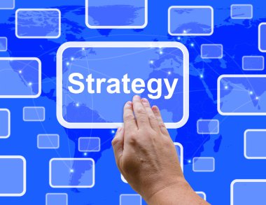 Strategy Button Showing Planning And Vision To Acheive Goals clipart