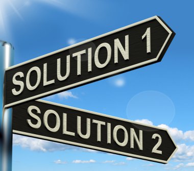 Strateji seçenekleri gösterme veya çözme çözüm 1 veya 2 seçim