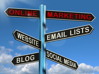 online pazarlama tabelasını sosyal medya Bloglar Web sitelerini gösteren bir