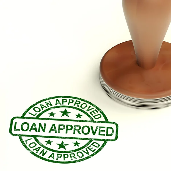 Loan Approved Stamp Showing Credit Agreement Ok — Stock Photo, Image