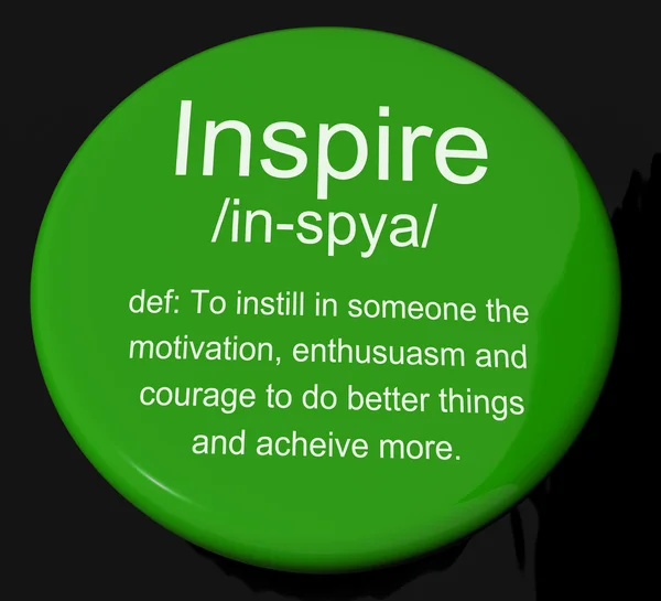 Tanım düğmesi gösteren motivasyon cesaret ve ilham — Stok fotoğraf