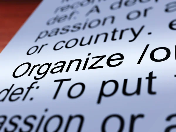 Organize Definition Closeup Showing Managing — Stock Photo, Image