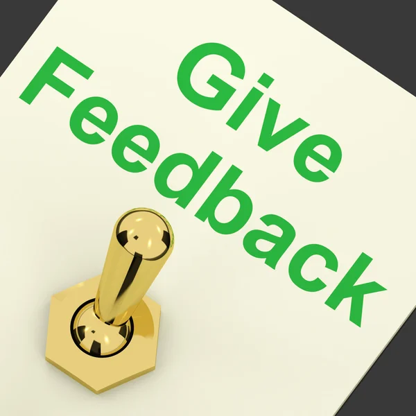 Give Feedback Switch Showing Opinions And Surveys — Stock Photo, Image