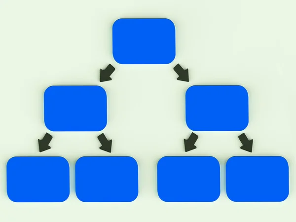 Diagramma gerarchico con frecce che mostrano genitori e figli Assoc — Foto Stock