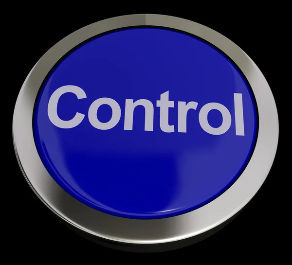 Nacisnąć przycisk lub niebieski zdalny Przełącznik sterujący — Zdjęcie stockowe