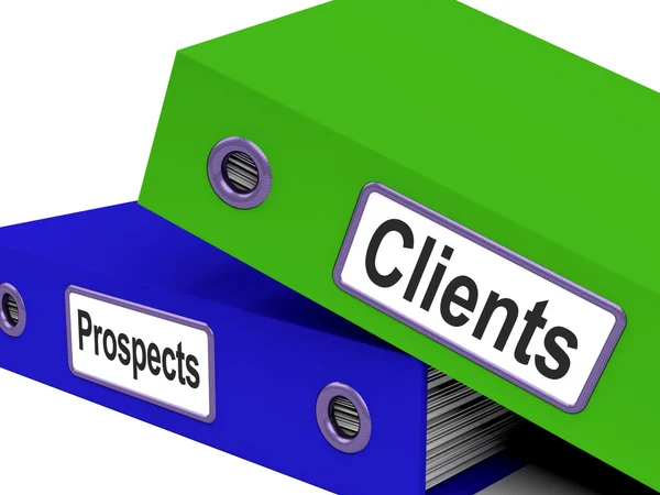 Clients And Prospects Files Shows Converting Leads — Stock Photo, Image