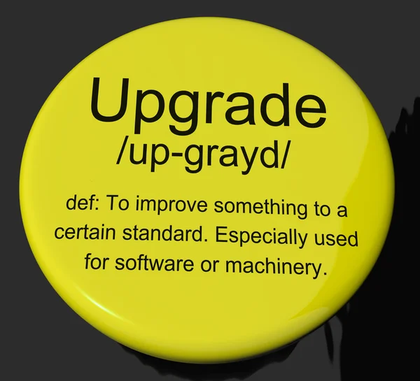 Upgrade Definition Button Showing Software Update Or Installatio — Stock Photo, Image