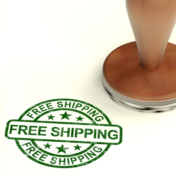 Free Shipping Stamp Shows No Charge Or Gratis To Deliver — Stock Photo, Image