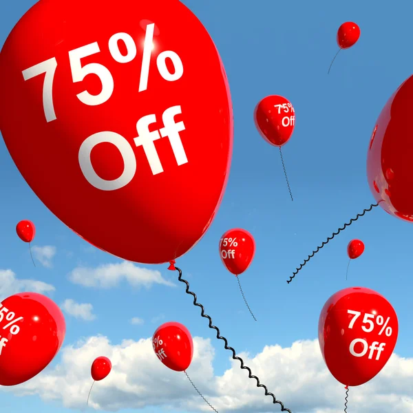 Balloon With 75% Off Showing Sale Discount Of Seventy Five Perce — Stock Photo, Image