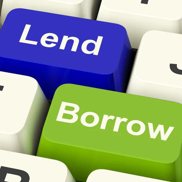 Lenen en lenen sleutels weergegeven: lenen of leningen op de interne — Stockfoto