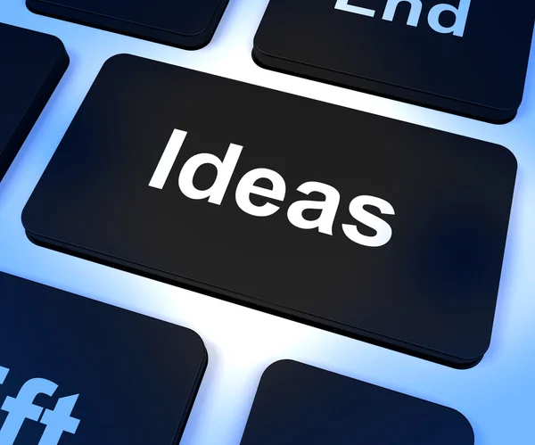 Idéer dator nyckel visar begrepp eller kreativitet — Stockfoto