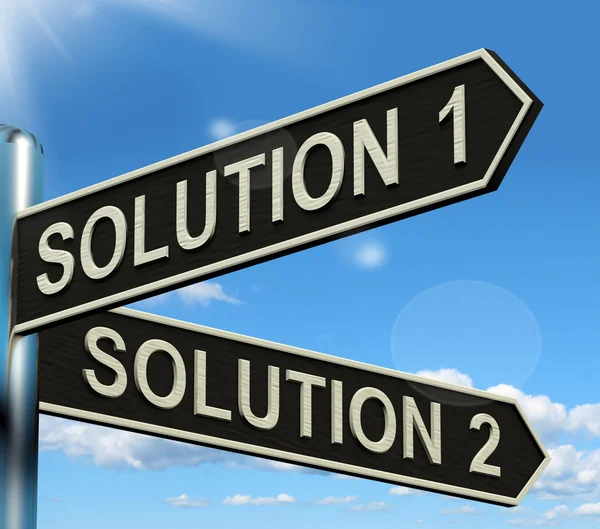 Soluzione 1 o 2 Scelta che mostra le opzioni di strategia o risolvere — Foto Stock