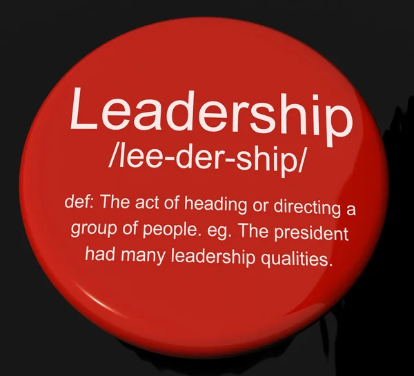 Leadership Definition Button Showing Active Management And Achie — Stock Photo, Image