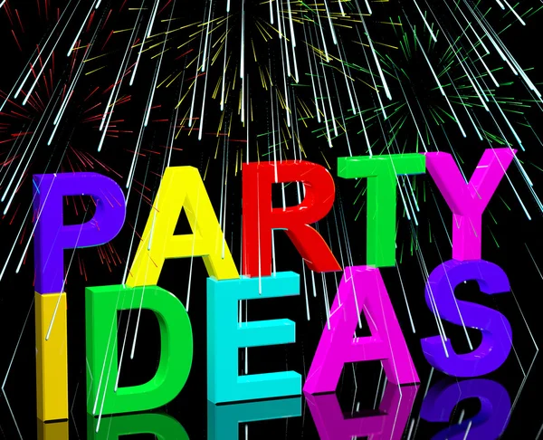 Partiets idéer ord visar födelsedag eller årsdag firande su — Stockfoto