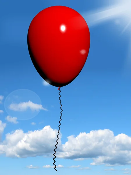 Ballon rouge dans le ciel pour la célébration ou la fête — Photo