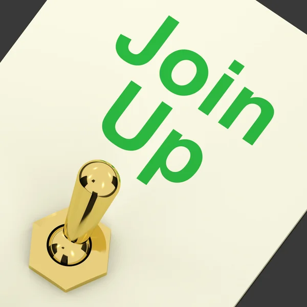 Join-up schakelaar op vertoon van abonnement en registratie — Stockfoto