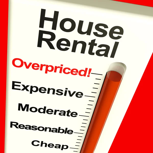 House Rental Overpriced Monitor Showing Expensive Housing Costs — Stock Photo, Image