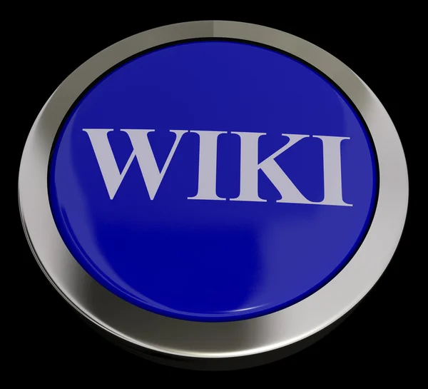 Ansiklopedi veya online bilgi için wiki düğmesini — Stok fotoğraf