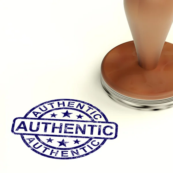Authentische Briefmarke, die echtes zertifiziertes Produkt zeigt und nicht gefälscht — Stockfoto