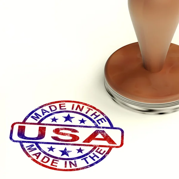 Made In USA Stamp Showing  American Products Or Produce — Stock Photo, Image