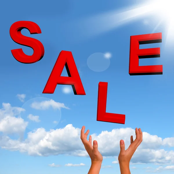 Catching Sale Word As Symbol for Discounts And Promotions — Stock Photo, Image