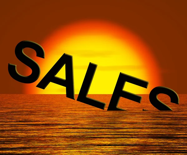 Süllyedő találat eladási Word csökkentett bevétel és a Profit — Stock Fotó
