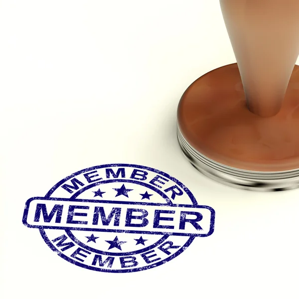 Medlem stämpel visar medlemskap registrering och bevakning — Stockfoto