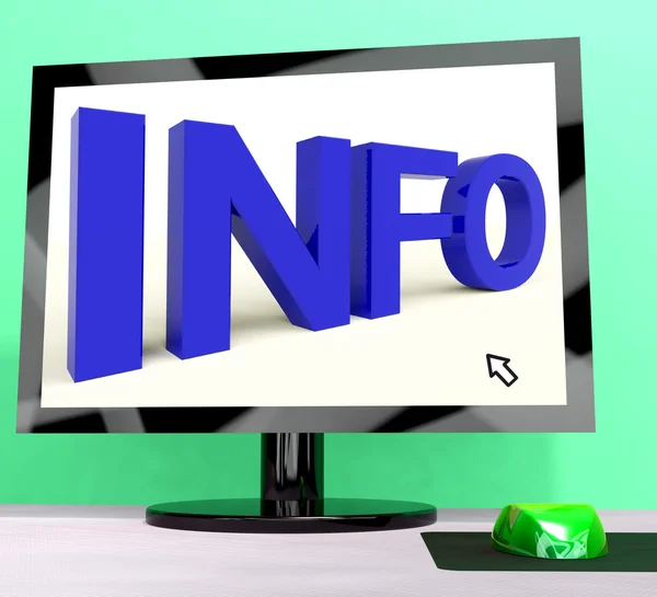 Słowo informacji na komputer pokazuje uzyskanie informacji w Internecie — Zdjęcie stockowe