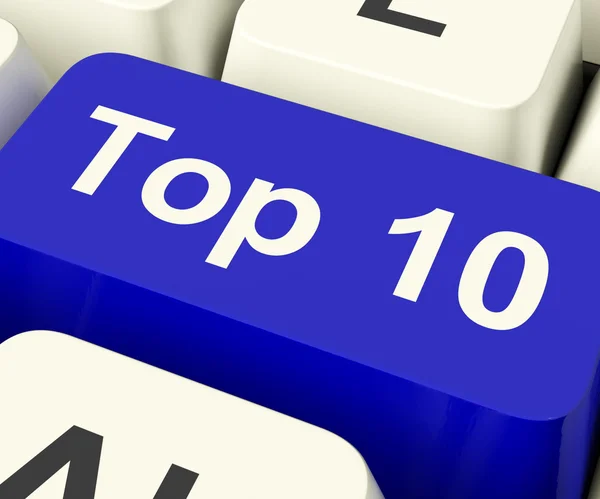 Top Ten Chiave Mostrando Più votati In grafici — Foto Stock