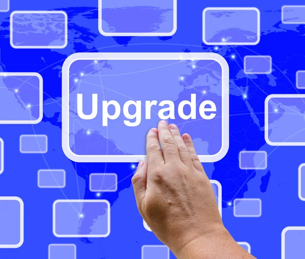 Upgrade knop weergegeven: software-updates fix toepassingen — Stockfoto