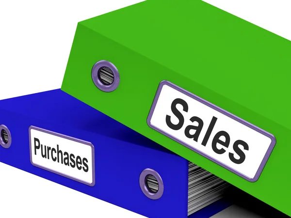Compras y archivos de ventas que contienen registros de transacciones —  Fotos de Stock