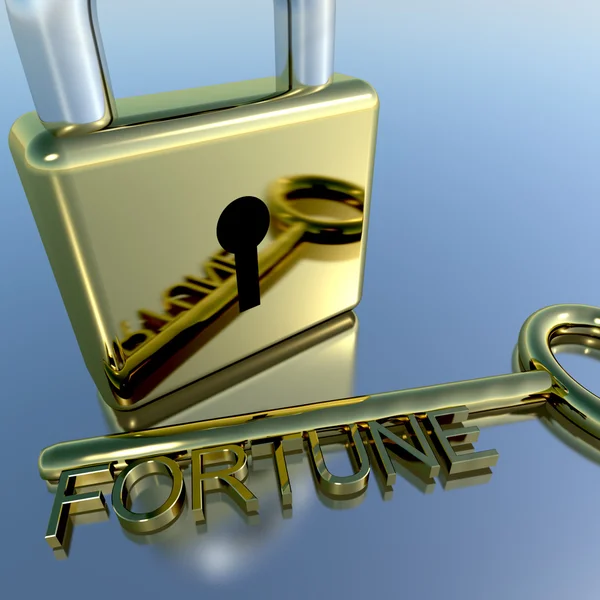 Padlock With Fortune Ключ Показати Удачі Успіх І Багаті — стокове фото